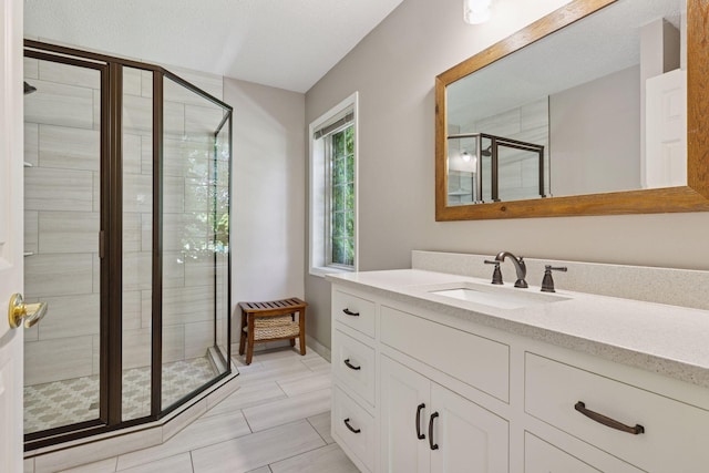 1900 Hunter Hill Rd, Hudson, WI 54016 - full bathroom featuring a stall shower and vanity