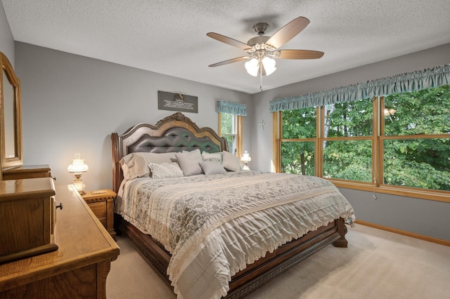 11770 N Meadow Curv, Lindstrom, MN 55045 - bedroom with carpet floors, a textured ceiling, and a ceiling fan
