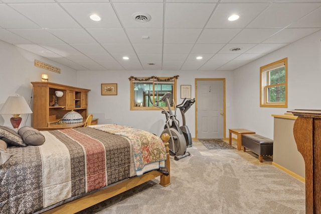 11770 N Meadow Curv, Lindstrom, MN 55045 - carpeted bedroom with recessed lighting and a paneled ceiling