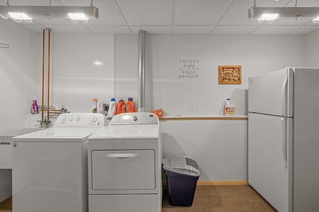 11770 N Meadow Curv, Lindstrom, MN 55045 - laundry room with washing machine and clothes dryer and carpet floors