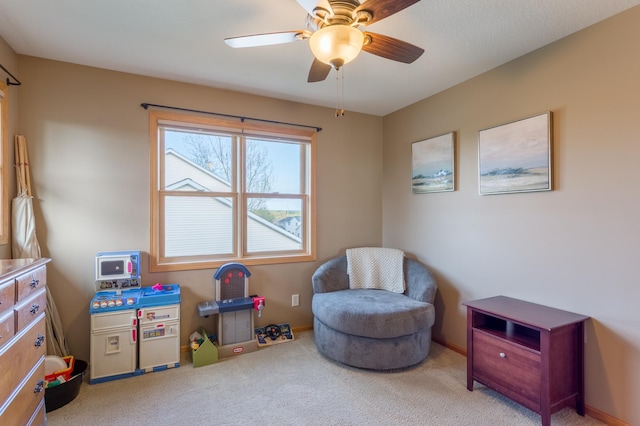 104 Sylla St, River Falls, WI 54022 - sitting room with carpet and a ceiling fan