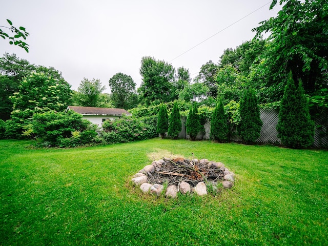 8585 Ilex Pl NW, Rice, MN 56367 - view of green lawn with a fire pit