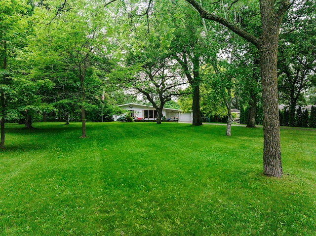 8585 Ilex Pl NW, Rice, MN 56367 - view of grassy yard with a garage