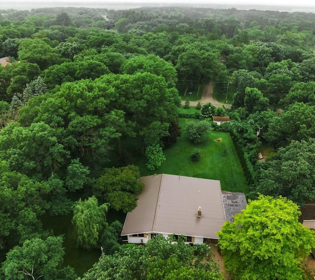 8585 Ilex Pl NW, Rice, MN 56367 - aerial view of property and surrounding area featuring a heavily wooded area