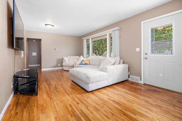 111 4th St N, Grove City, MN 56243 - living area with light wood-type flooring and baseboards
