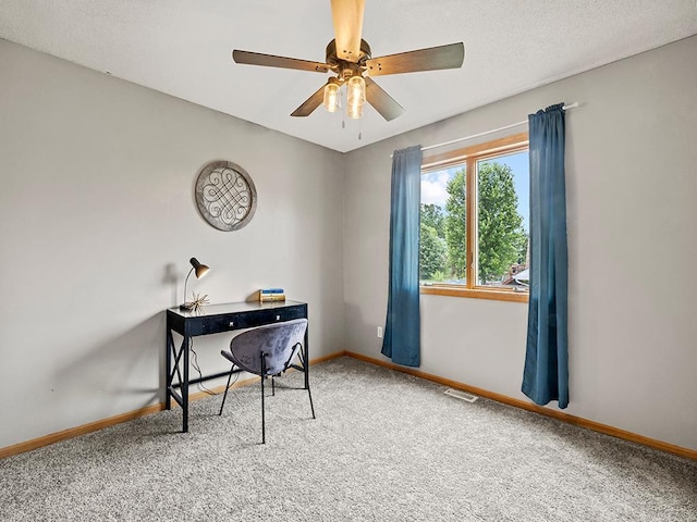 6735 378th St, North Branch, MN 55056 - carpeted office space with baseboards and ceiling fan