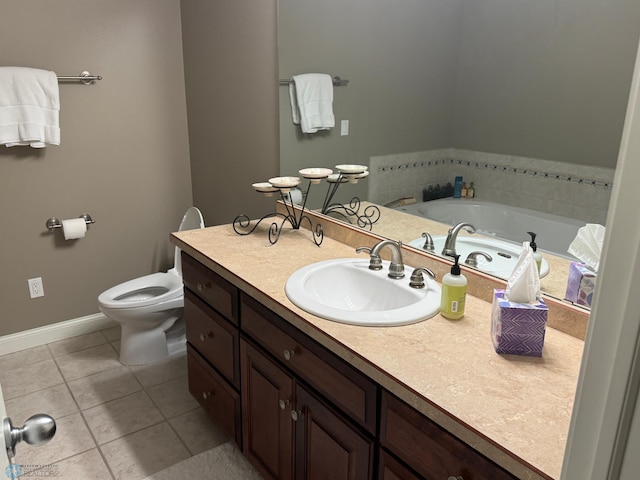 716 Northridge Way W, Fargo, ND 58078 - bathroom with vanity, tile patterned flooring, and a garden tub