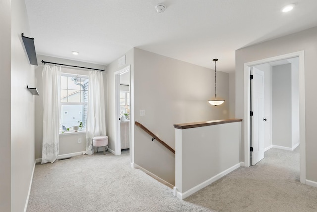 2878 Kama Ave NE, Saint Michael, MN 55376 - hall featuring an upstairs landing, carpet, and recessed lighting