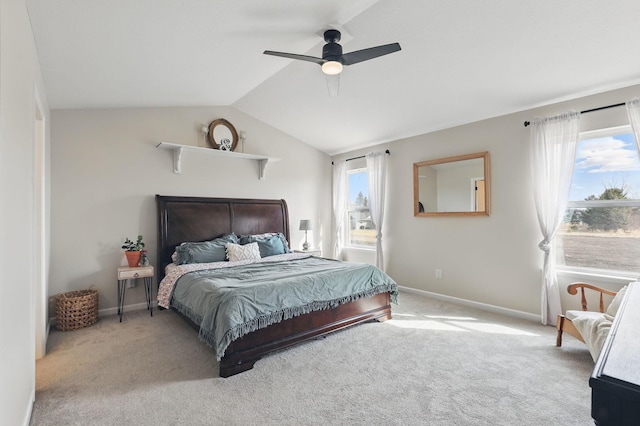 2878 Kama Ave NE, Saint Michael, MN 55376 - carpeted bedroom with lofted ceiling and a ceiling fan