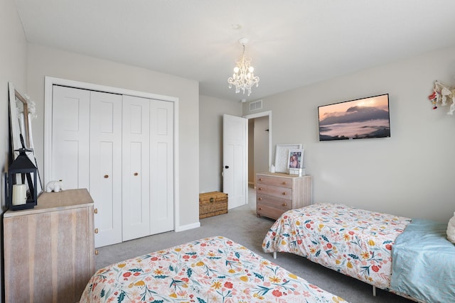 2878 Kama Ave NE, Saint Michael, MN 55376 - carpeted bedroom with a chandelier and a closet