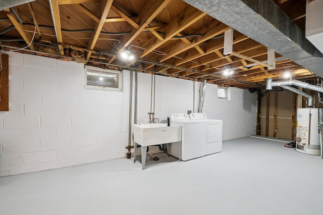 4337 Colorado Ave N, Crystal, MN 55422 - below grade area featuring washer and clothes dryer and water heater