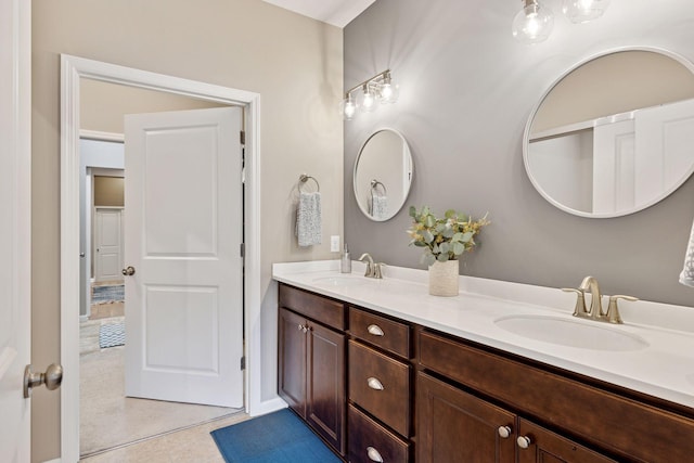 5053 Sunstream Ln, Woodbury, MN 55129 - full bath featuring double vanity and tile patterned flooring
