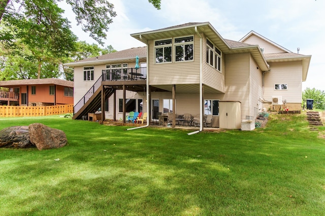 2719 Spring Lake Rd SW, Prior Lake, MN 55372 - back of property featuring a wooden deck, stairs, and a patio area