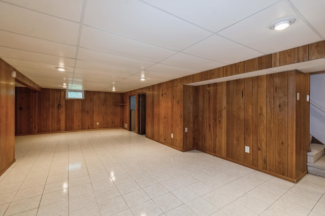 1501 100th St, Bloomington, MN 55431 - basement with wood walls and stairs