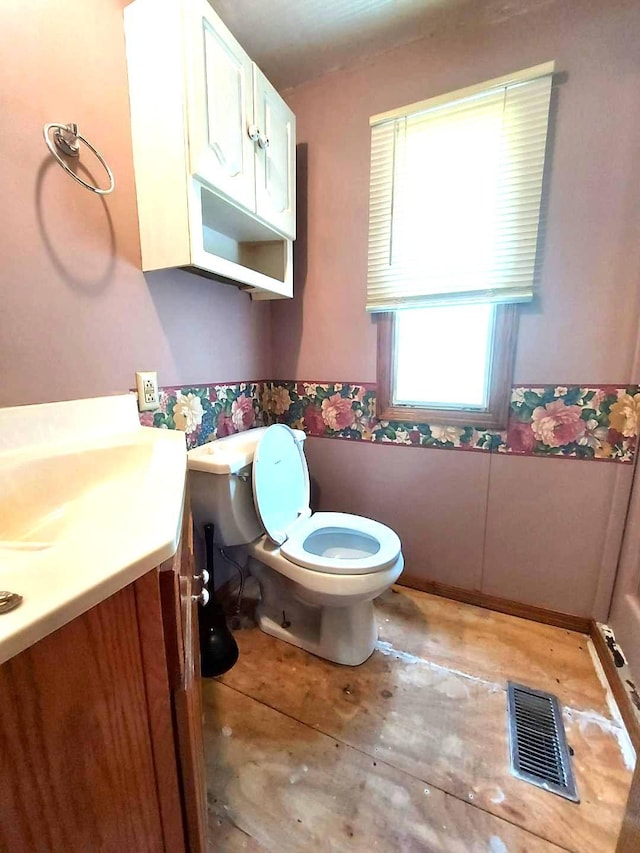 1329 US Highway 8, Balsam Lake, WI 54001 - half bath with vanity and a wainscoted wall