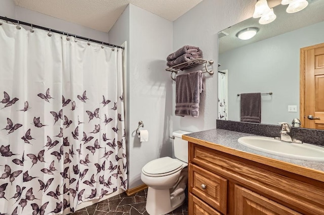 14078 Quince St NW, Andover, MN 55304 - full bathroom with vanity, a textured ceiling, and a shower with curtain