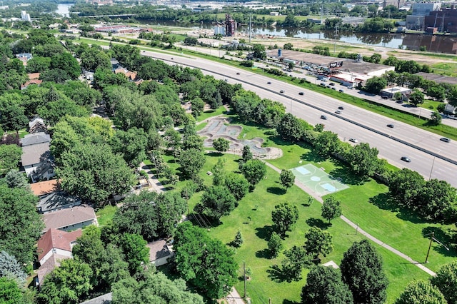 610 34th Ave N, Minneapolis, MN 55412 - aerial view of a main thoroughfare and a large body of water