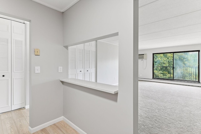 10501 Cedar Lake Rd Unit 515, Minnetonka, MN 55305 - corridor with baseboard heating and wood finished floors