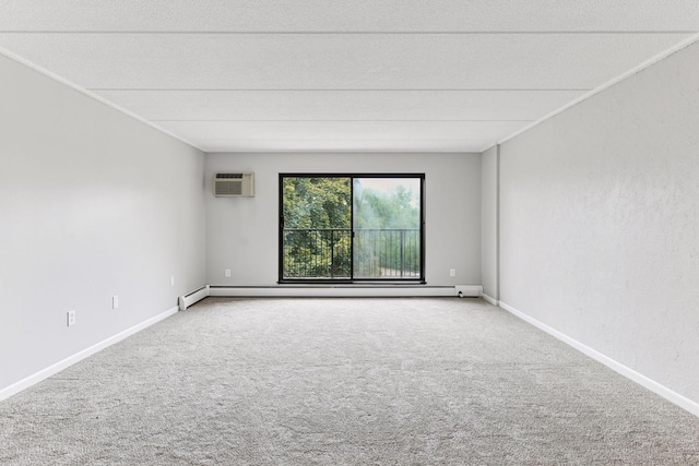 10501 Cedar Lake Rd Unit 515, Minnetonka, MN 55305 - empty room with carpet floors, a wall unit AC, and a baseboard heating unit