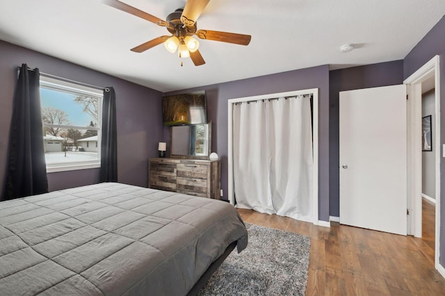 7632 Dupont Ave S, Richfield, MN 55423 - bedroom featuring wood finished floors and ceiling fan
