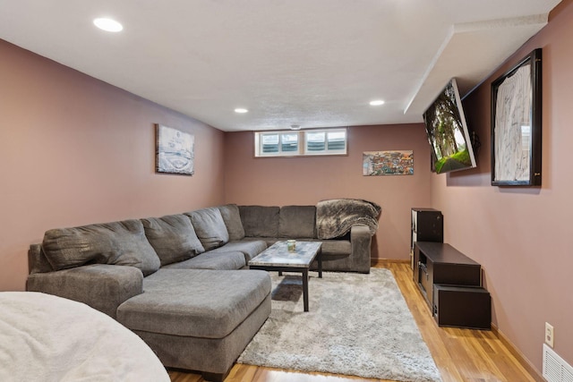 7632 Dupont Ave S, Richfield, MN 55423 - living room with light wood-style flooring and recessed lighting