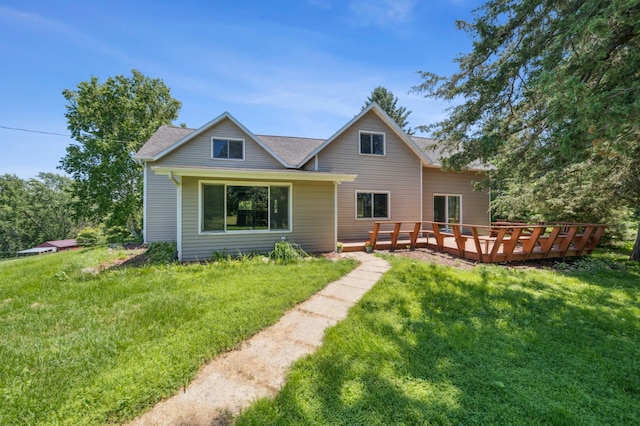 N3752 County Road K, Trenton Twp, WI 54014 - rear view of house with a lawn and a deck