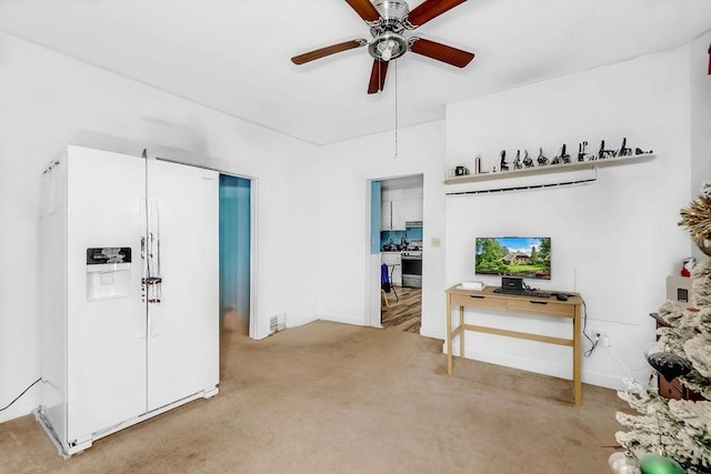 35 Front Ave, Saint Paul, MN 55117 - living room with ceiling fan and light colored carpet