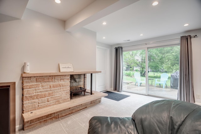 1030 Idaho Ave N, Golden Valley, MN 55427 - carpeted living area featuring recessed lighting