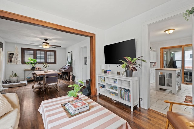 3734 Emerson Ave N, Minneapolis, MN 55412 - living area with a ceiling fan and wood finished floors