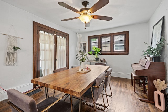 3734 Emerson Ave N, Minneapolis, MN 55412 - dining area with a ceiling fan and dark wood finished floors