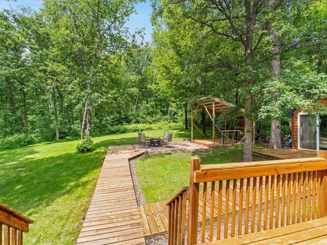 31591 Summer Dr, Breezy Point, MN 56472 - deck with a lawn and a patio