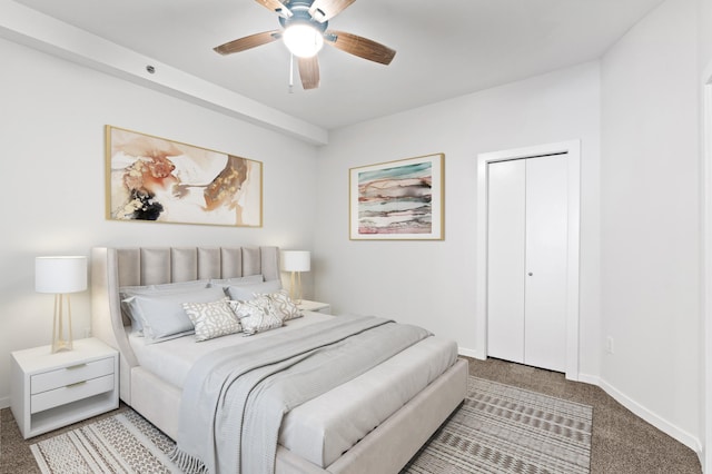 408 1st St Unit 310, Minneapolis, MN 55401 - carpeted bedroom featuring a closet and ceiling fan