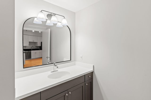 408 1st St Unit 310, Minneapolis, MN 55401 - bathroom with vanity and backsplash