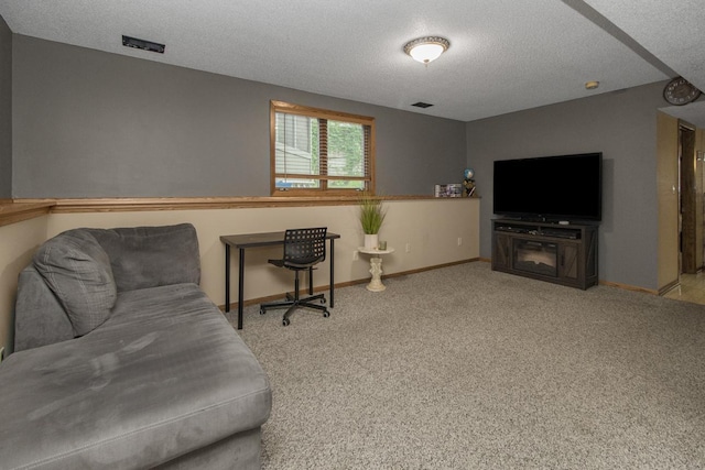 2246 Vivian Ln, Saint Paul, MN 55119 - living room featuring a textured ceiling and carpet flooring