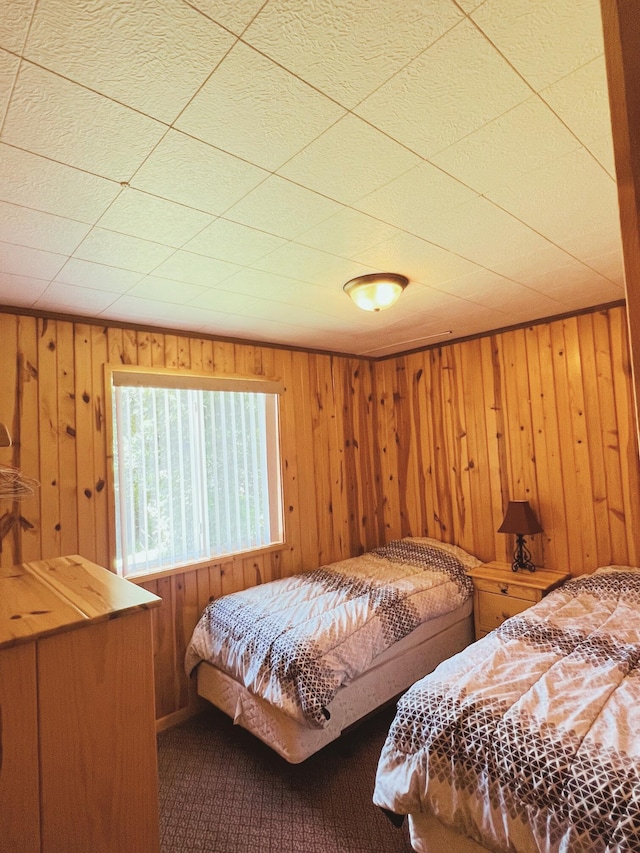 35686 Rush Lake Loop Unit 9, Rush Lake Twp, MN 56571 - carpeted bedroom with wood walls