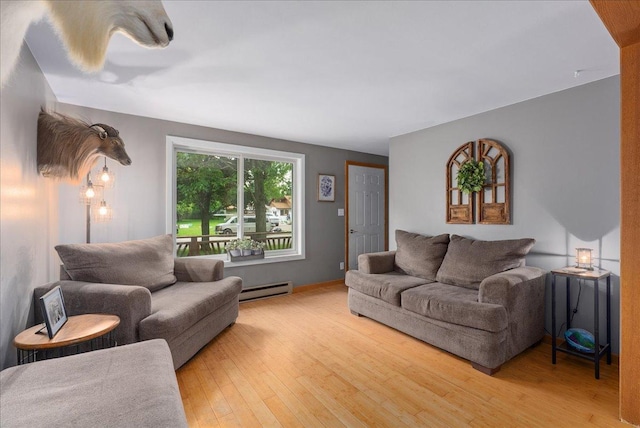 1145 Norton St, Hammond, WI 54015 - living room featuring a baseboard radiator and wood finished floors
