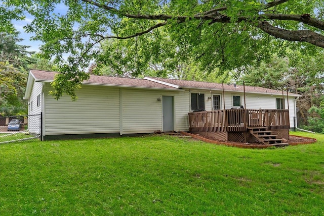 1145 Norton St, Hammond, WI 54015 - rear view of house featuring a deck