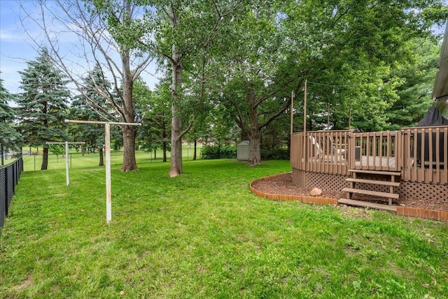 1145 Norton St, Hammond, WI 54015 - view of yard with a wooden deck