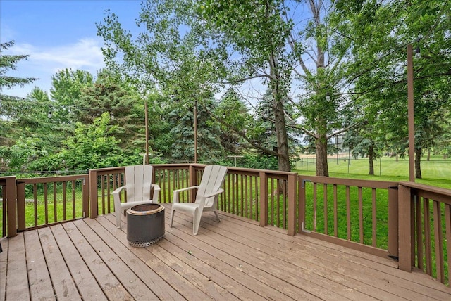 1145 Norton St, Hammond, WI 54015 - deck with a yard and an outdoor fire pit