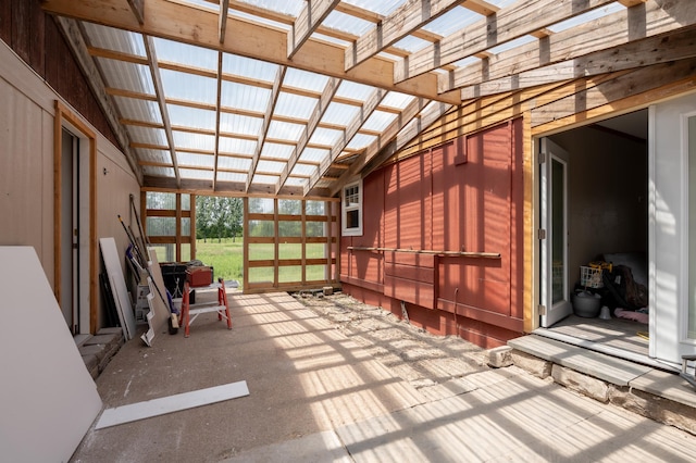 33406 151st Ave, Montgomery, MN 56069 - unfurnished sunroom featuring vaulted ceiling