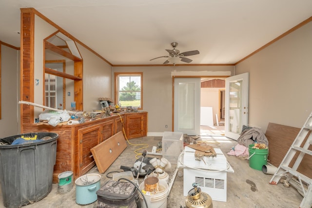33406 151st Ave, Montgomery, MN 56069 - miscellaneous room featuring ornamental molding and ceiling fan