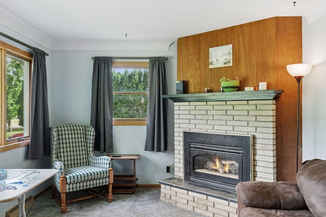 20240 Saint Croix Trl N, Scandia, MN 55073 - sitting room featuring plenty of natural light, carpet floors, and a fireplace