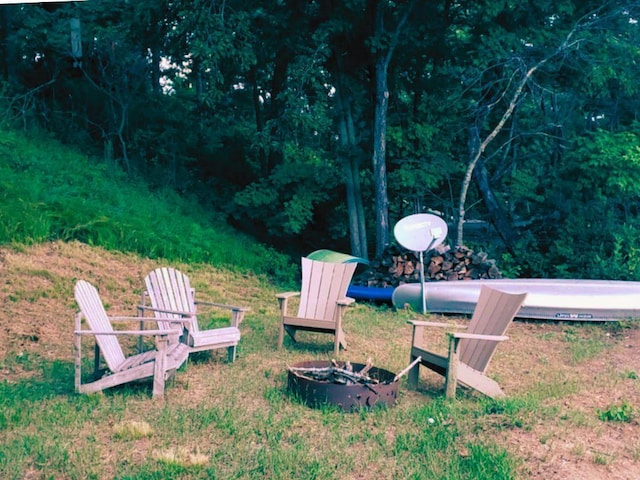20758 Pike Ave, Aitkin, MN 56431 - view of yard with an outdoor fire pit