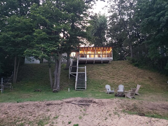 20758 Pike Ave, Aitkin, MN 56431 - rear view of property featuring stairs and a deck