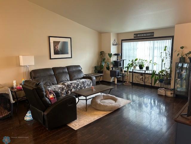 959 29th Ave W, West Fargo, ND 58078 - living room with vaulted ceiling and wood-type flooring