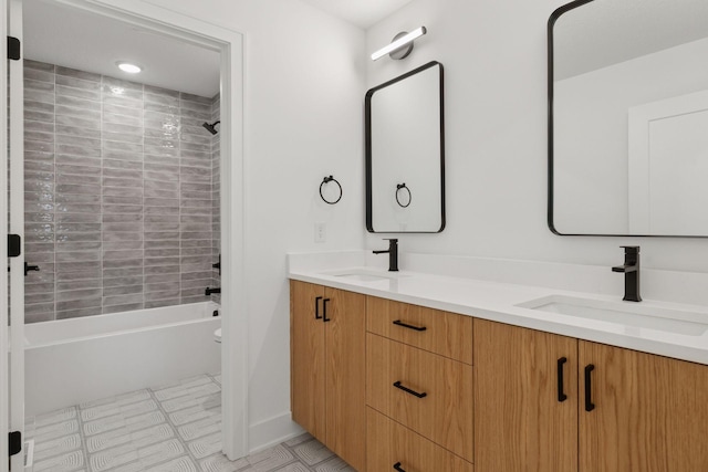 2084 Palace Ave, Saint Paul, MN 55105 - bathroom featuring double vanity and shower / bathtub combination