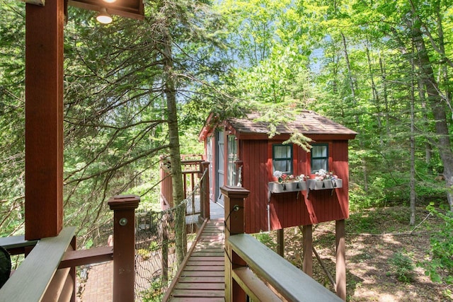 62405 Delta Lake Rd, Delta, WI 54847 - view of outdoor structure with a forest view