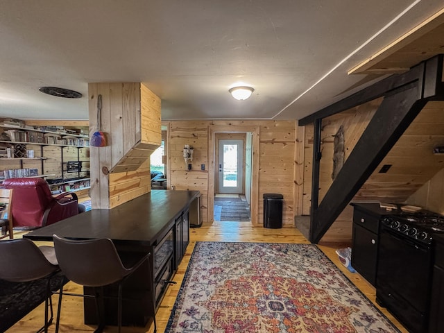 17700 78th St SW, Cokato, MN 55321 - entrance foyer featuring light wood finished floors and wood walls