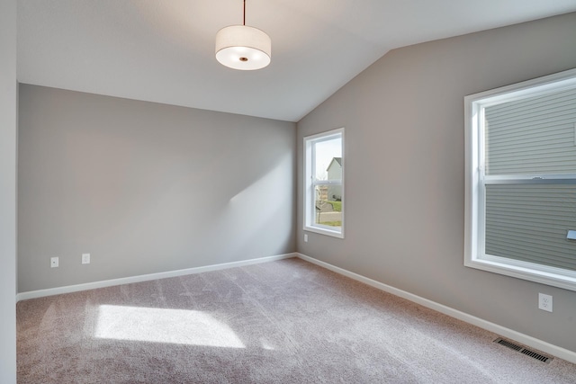 17360 62nd St NE, Otsego, MN 55330 - carpeted empty room featuring vaulted ceiling and baseboards