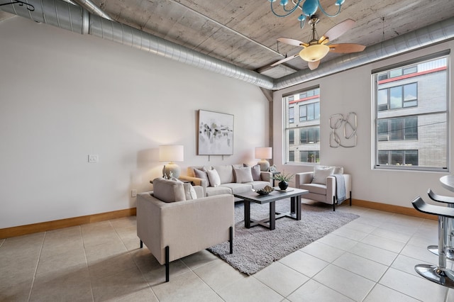 918 3rd St N Unit 210, Minneapolis, MN 55401 - living area featuring a ceiling fan and light tile patterned floors